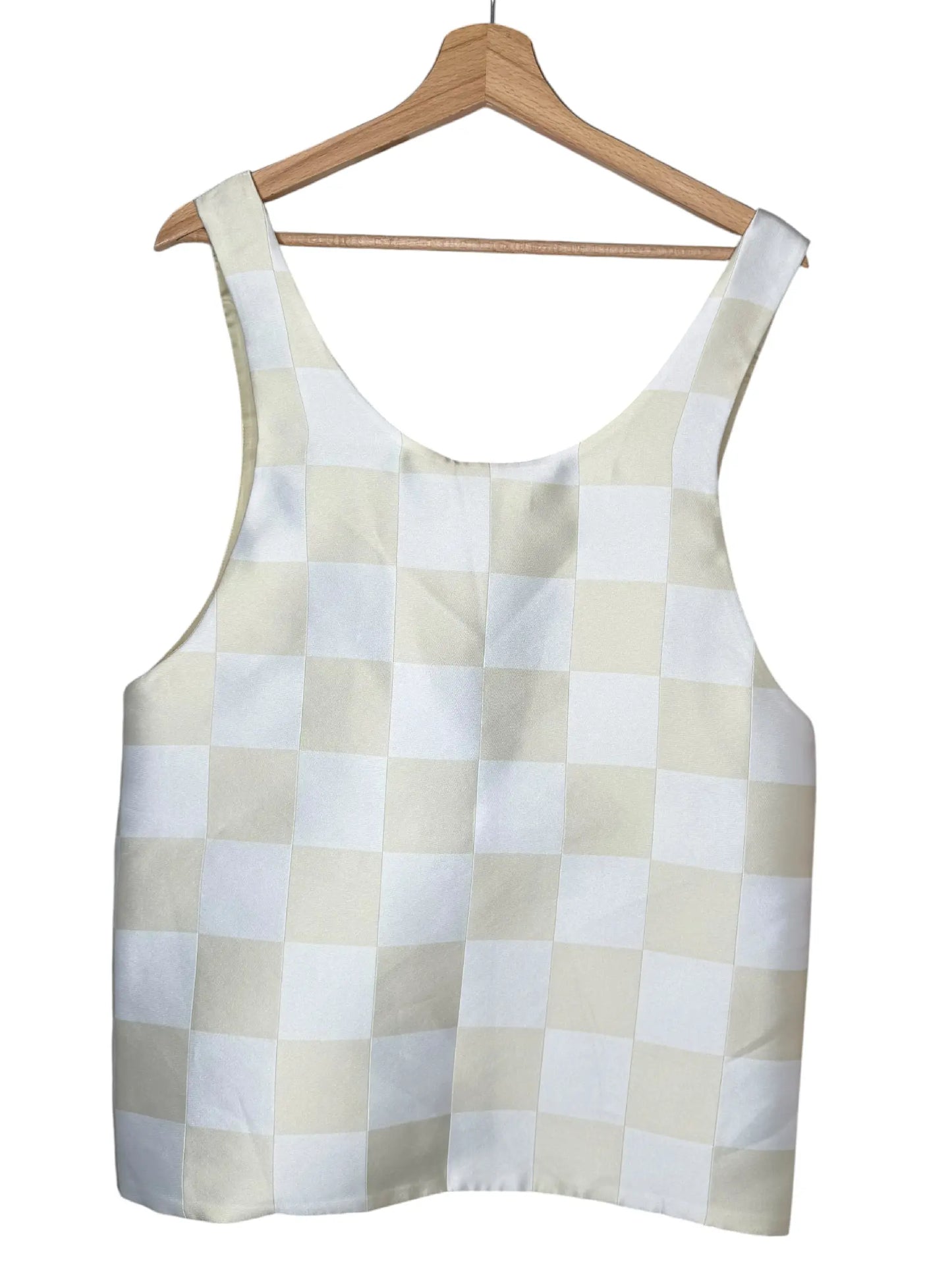 Versace canotta tank top checkerboard seta - taglia S