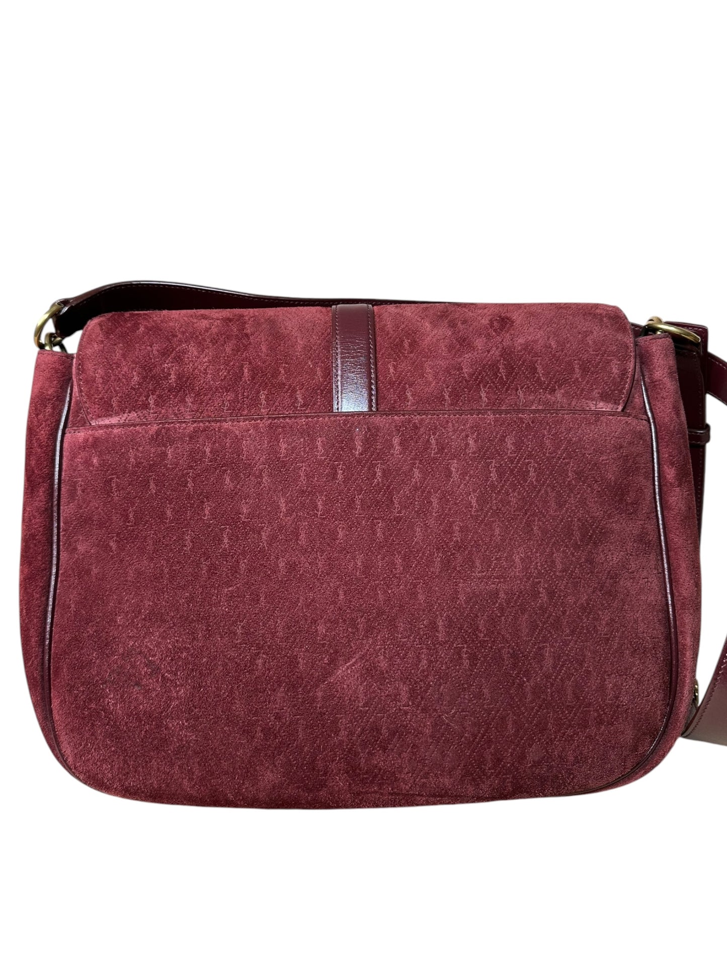 Saint Laurent borsa in suede monogram — foto 9
