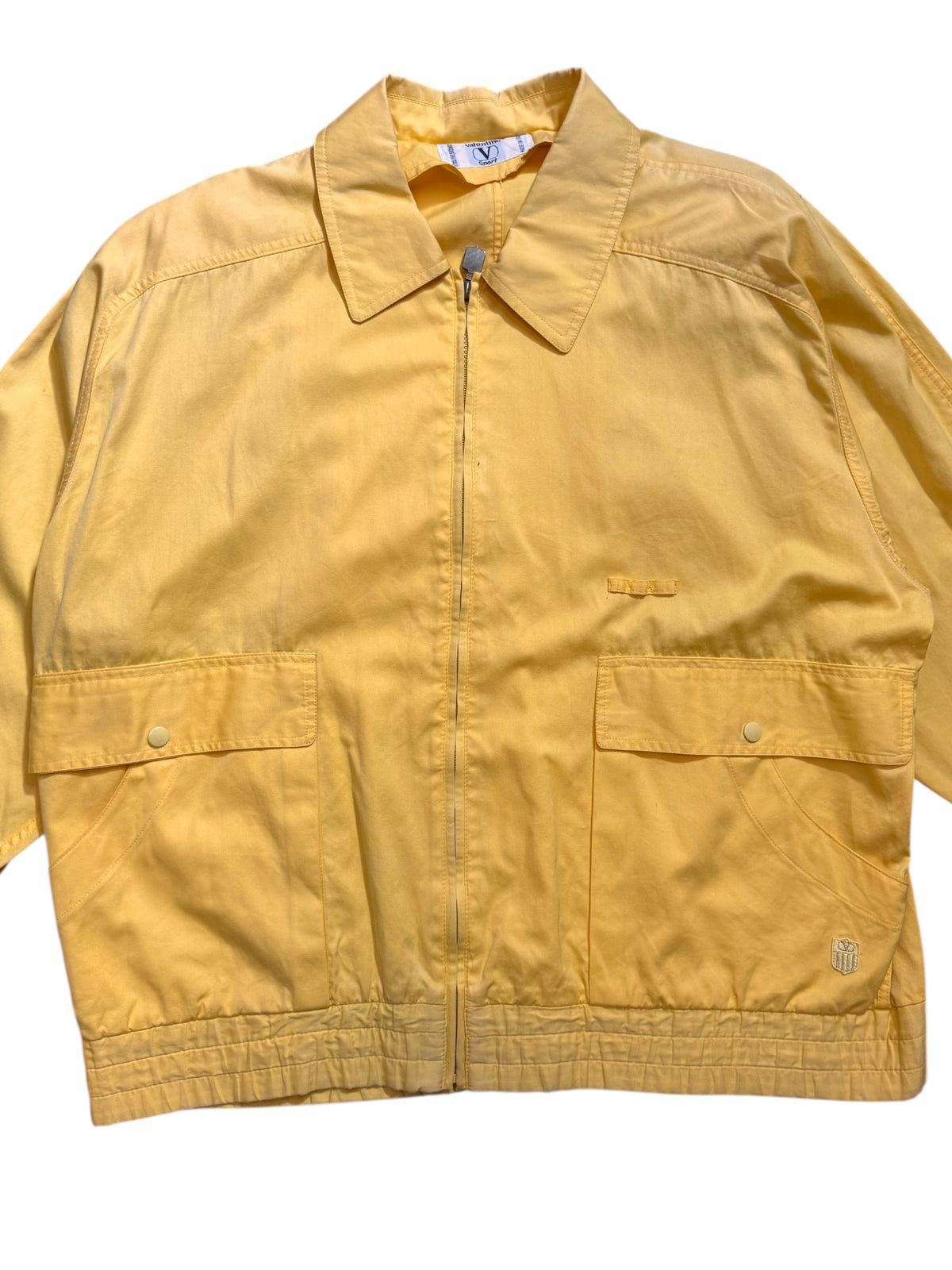 Giacca Valentino Sport gialla uomo vintage Made in Italy 100% cotone — foto 2