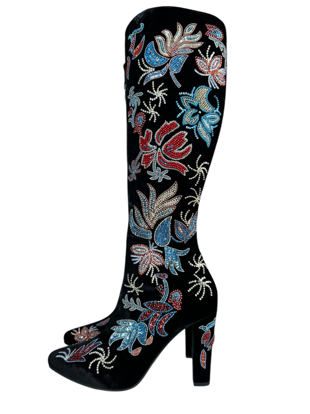 Saint Laurent Paris stivali ricamati con paillettes e perline nere — foto 7