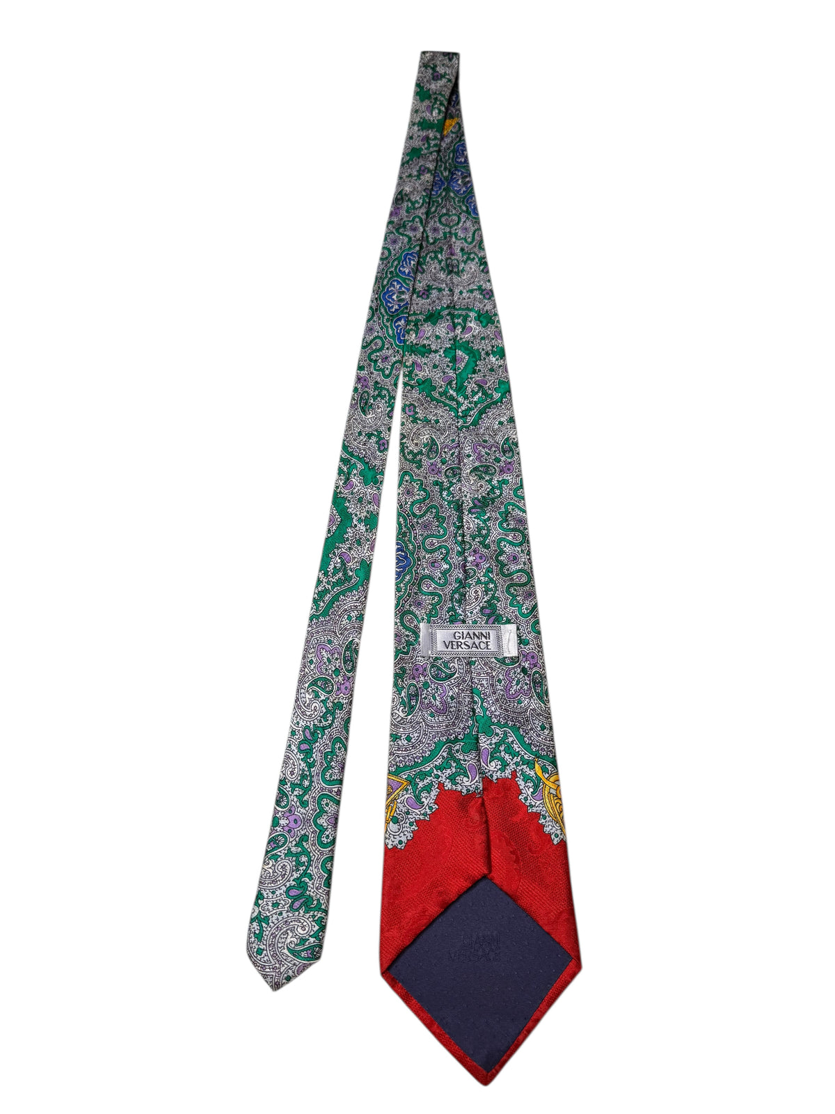 Cravatta Gianni Versace vintage in seta fantasia paisley Medusa — foto 4