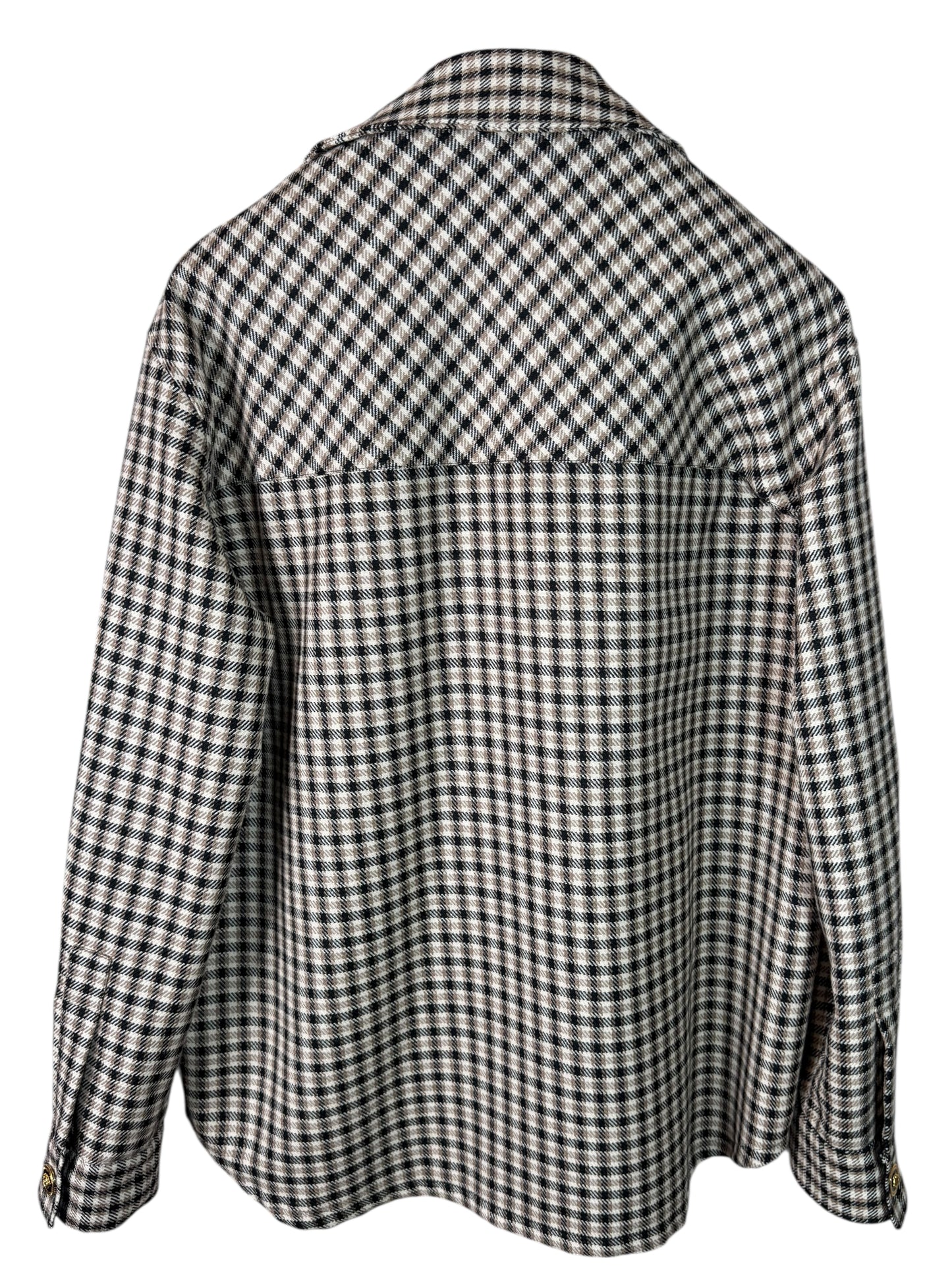 Versace Giacca Uomo Check Marrone/Nero con Bottoni Medusa – Taglia 48 IT.