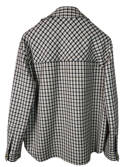 Versace Giacca Uomo Check Marrone/Nero con Bottoni Medusa – Taglia 48 IT.