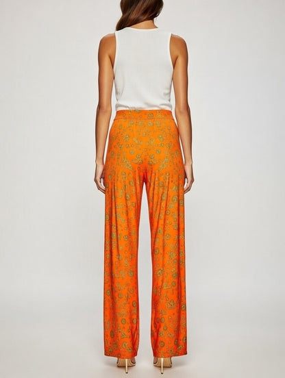 Pantaloni Versace arancioni stampa medusa monete taglia 42 nuovi — foto 3