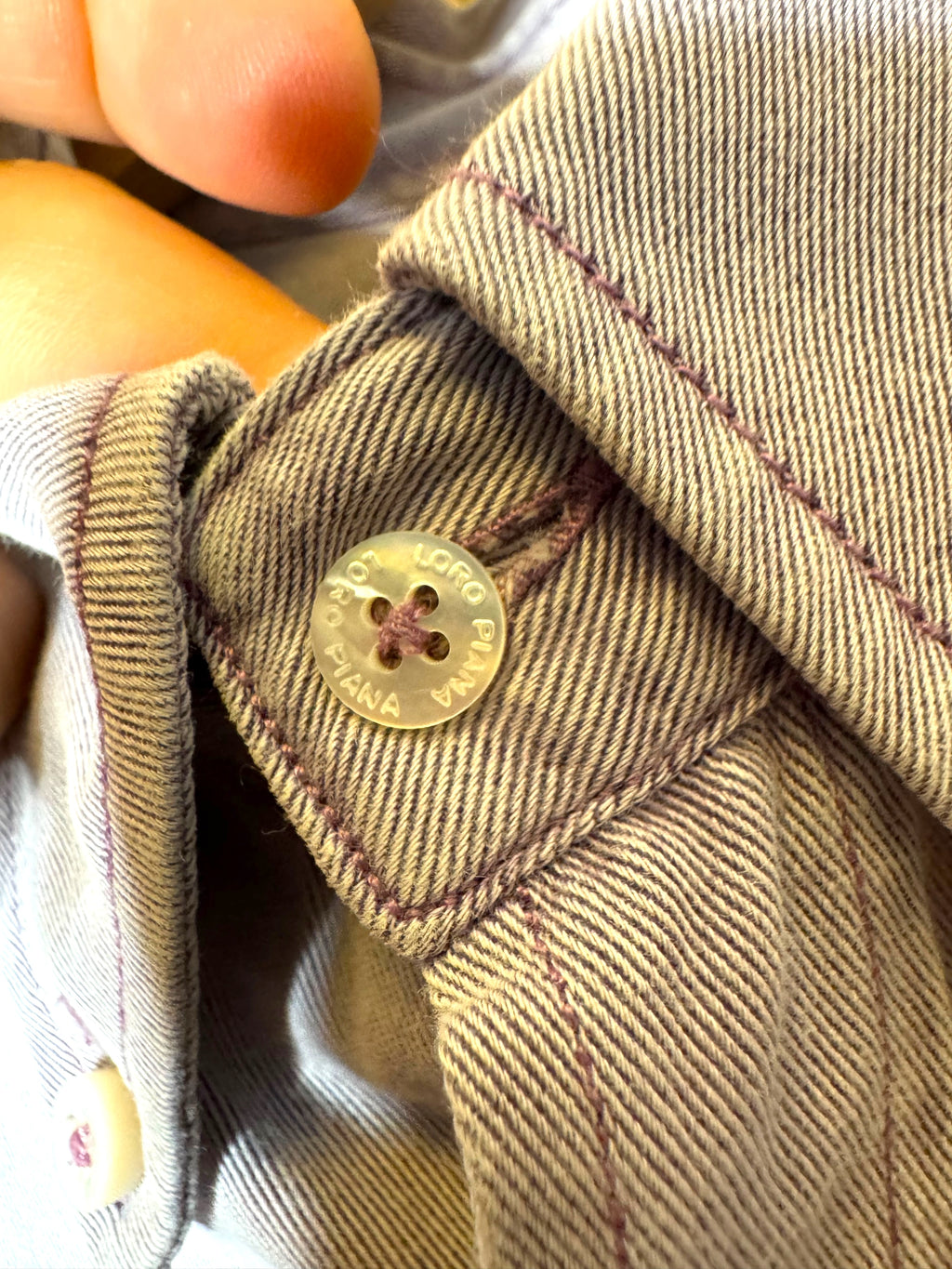 Loro Piana Camicia Uomo Cotone Soft Grigio L/XL – Bottoni Madreperla — foto 7