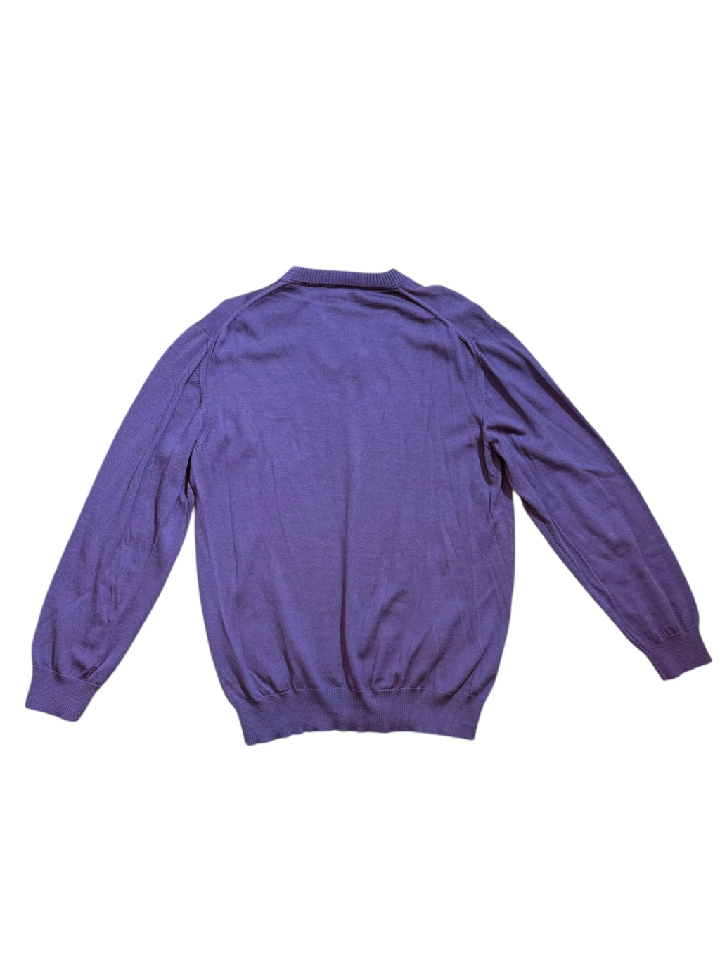 Maglione Aquascutum viola scollo a V taglia XL logo ricamato — foto 4