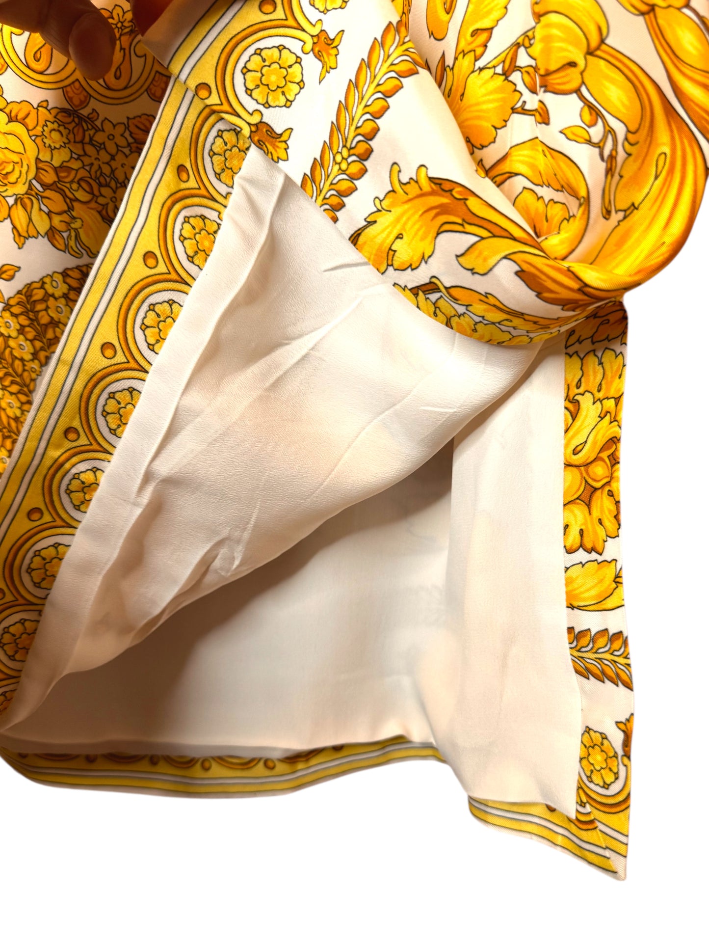 Versace abito corto stampa barocca oro viscosa Made in Italy nuovo — foto 6