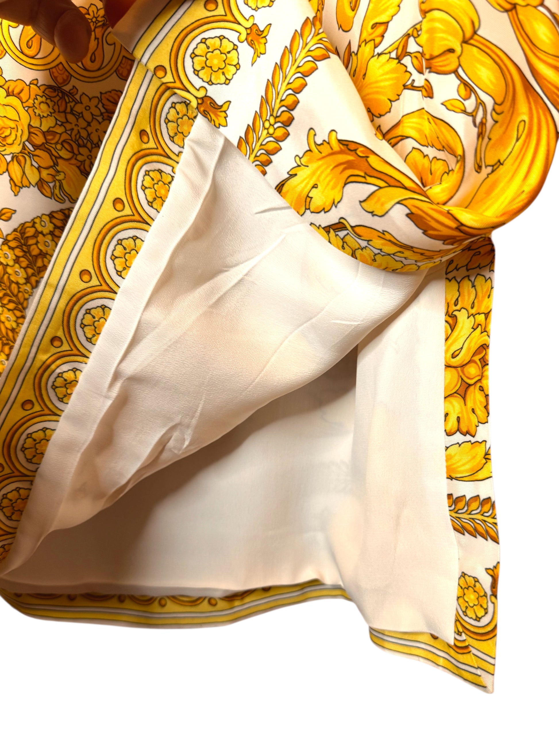 Versace abito corto stampa barocca oro viscosa Made in Italy nuovo — foto 6