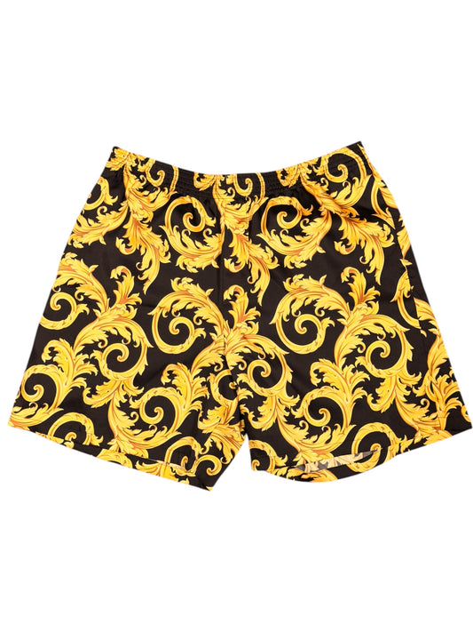 Shorts Versace barocco nero oro Medusa taglia 54 nuovo