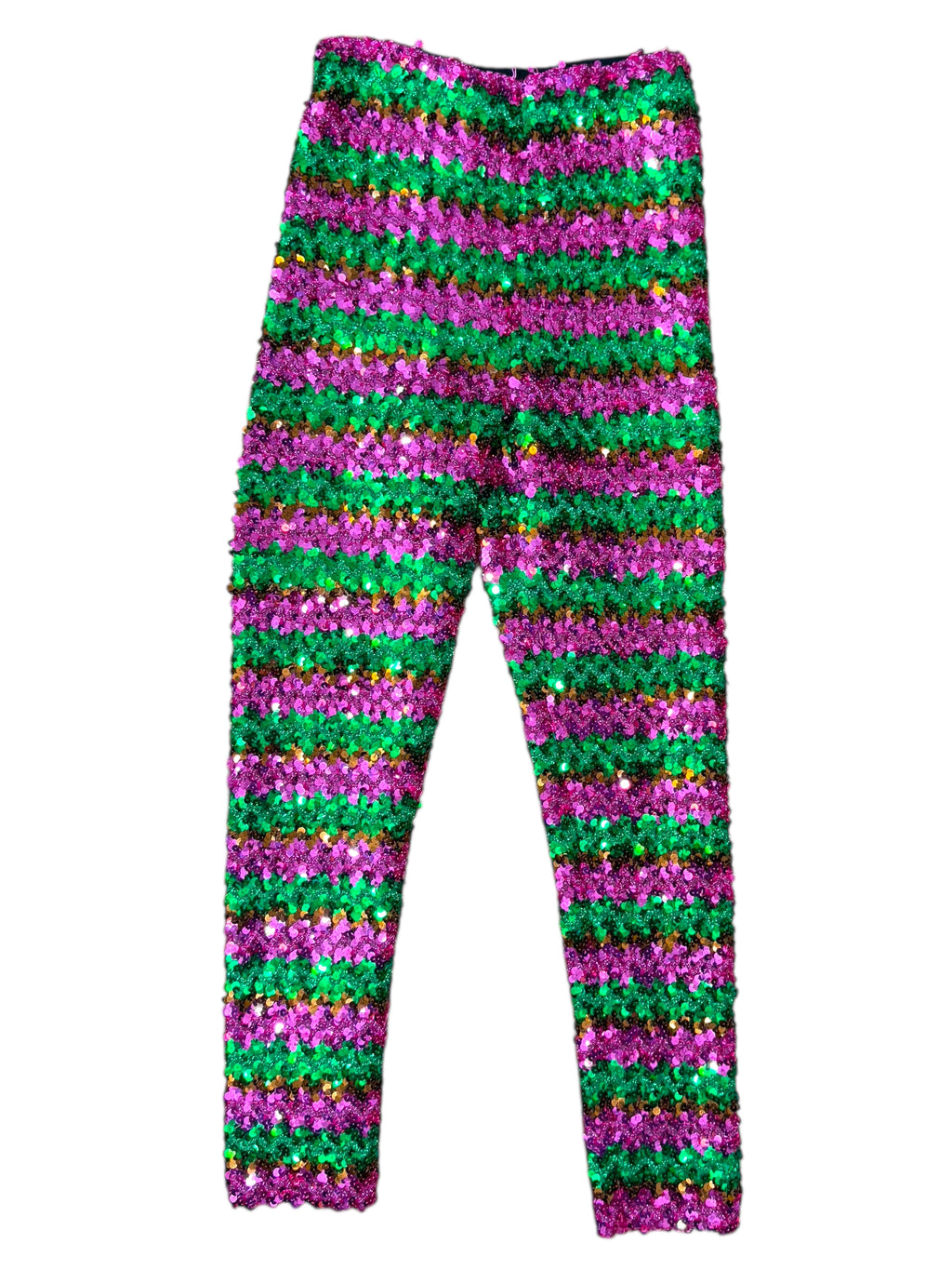 Gucci pantaloni donna S a righe paillettes rosa/verde - Made in Italy — foto 4