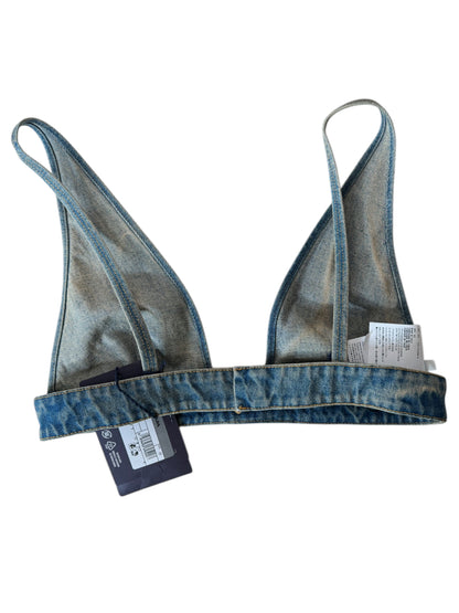 Top Bralette in Denim Prada - Taglia 44 IT - 100% Cotone - Made in Italy