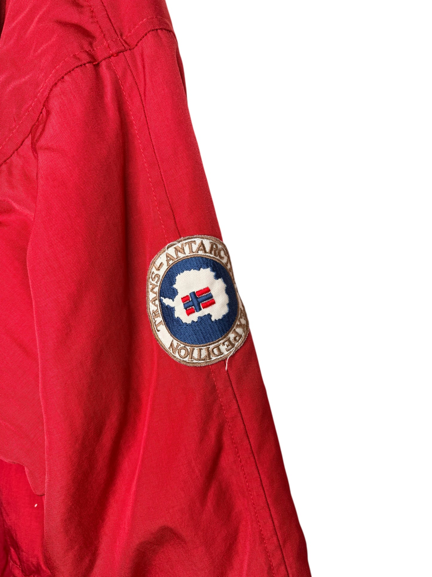 Giacca Napapijri Geographic rossa vintage uomo con cappuccio