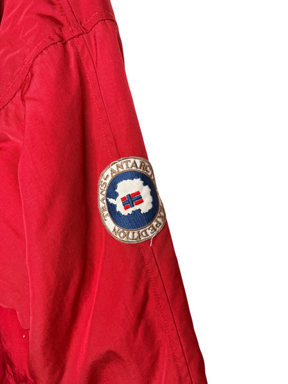 Giacca Napapijri Geographic rossa vintage uomo con cappuccio