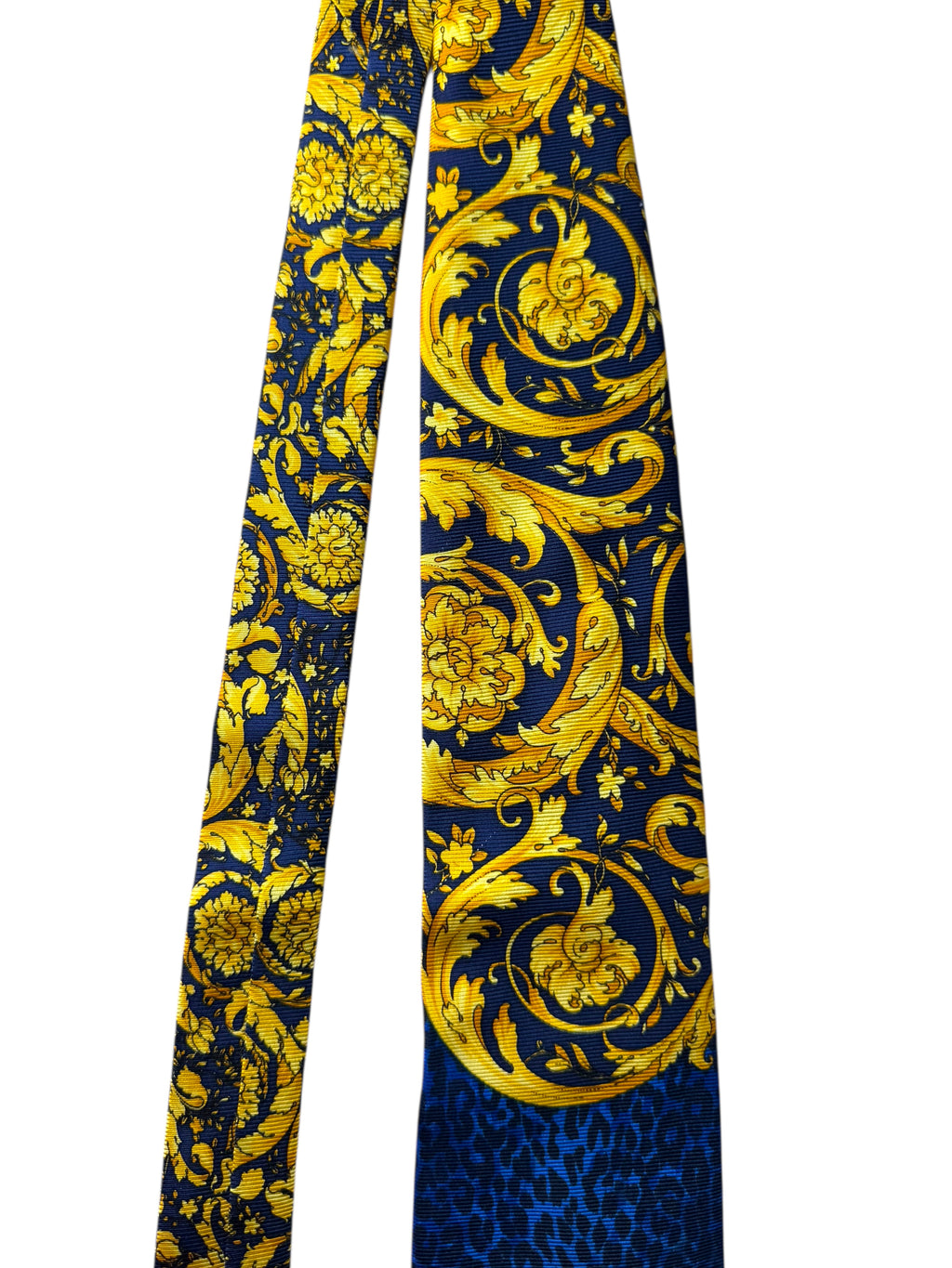 Cravatta vintage V2 by Versace barocca leopardata seta 100% Made in Italy — foto 4