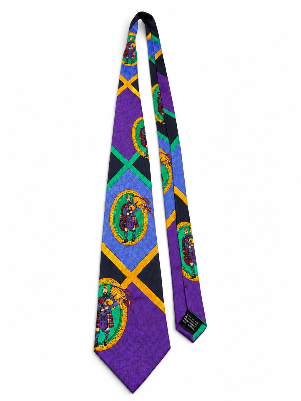 Cravatta Gianni Versace in seta stampa scozzese multicolor Made in Italy