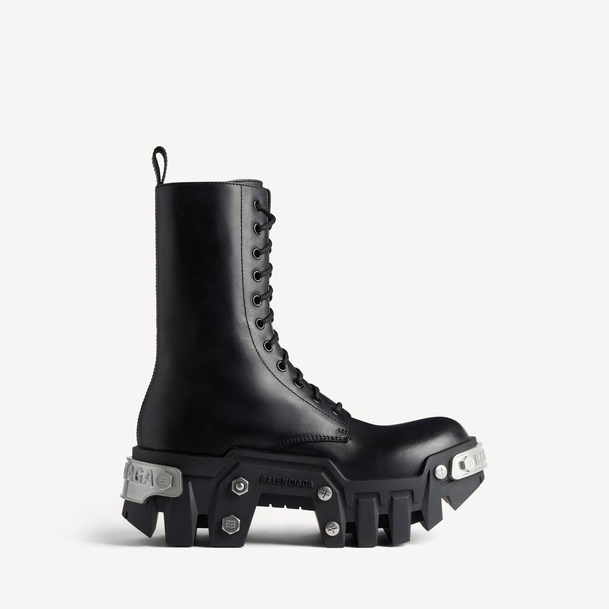Balenciaga Bulldozer Lace Booti black silver pelle - taglia 44