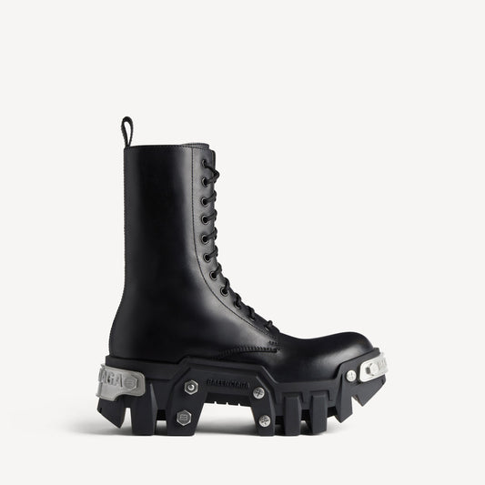 Balenciaga Bulldozer Lace Booti black silver pelle - taglia 44