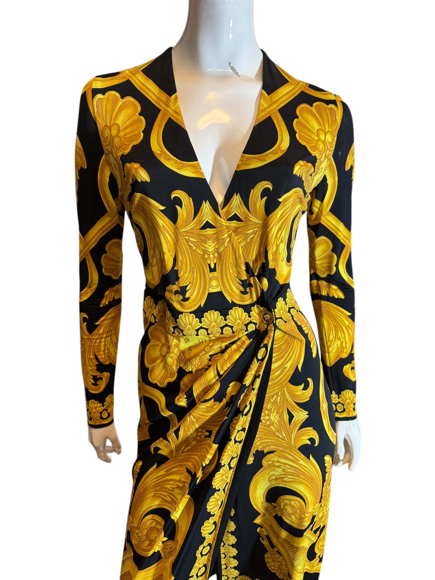 Abito Drappeggiato Heritage Print - Taglia 42