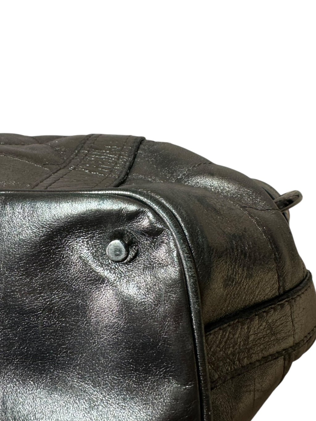 Burberry borsa in pelle metallizzata — foto 11