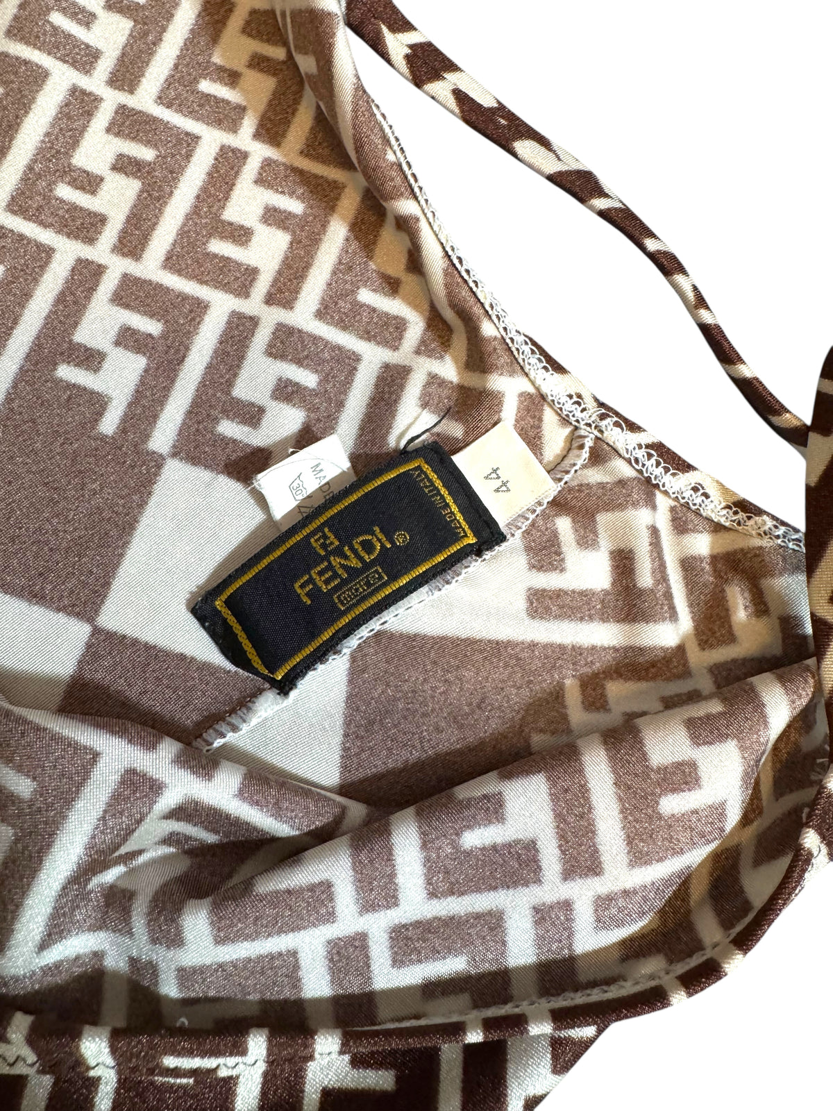 Vestito Mini Vintage Fendi – Monogramma FF e Stampa Ottica — foto 7