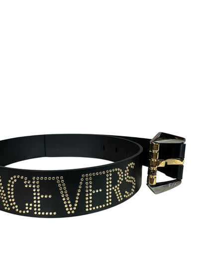 Cintura Versace in pelle con borchie dorate
