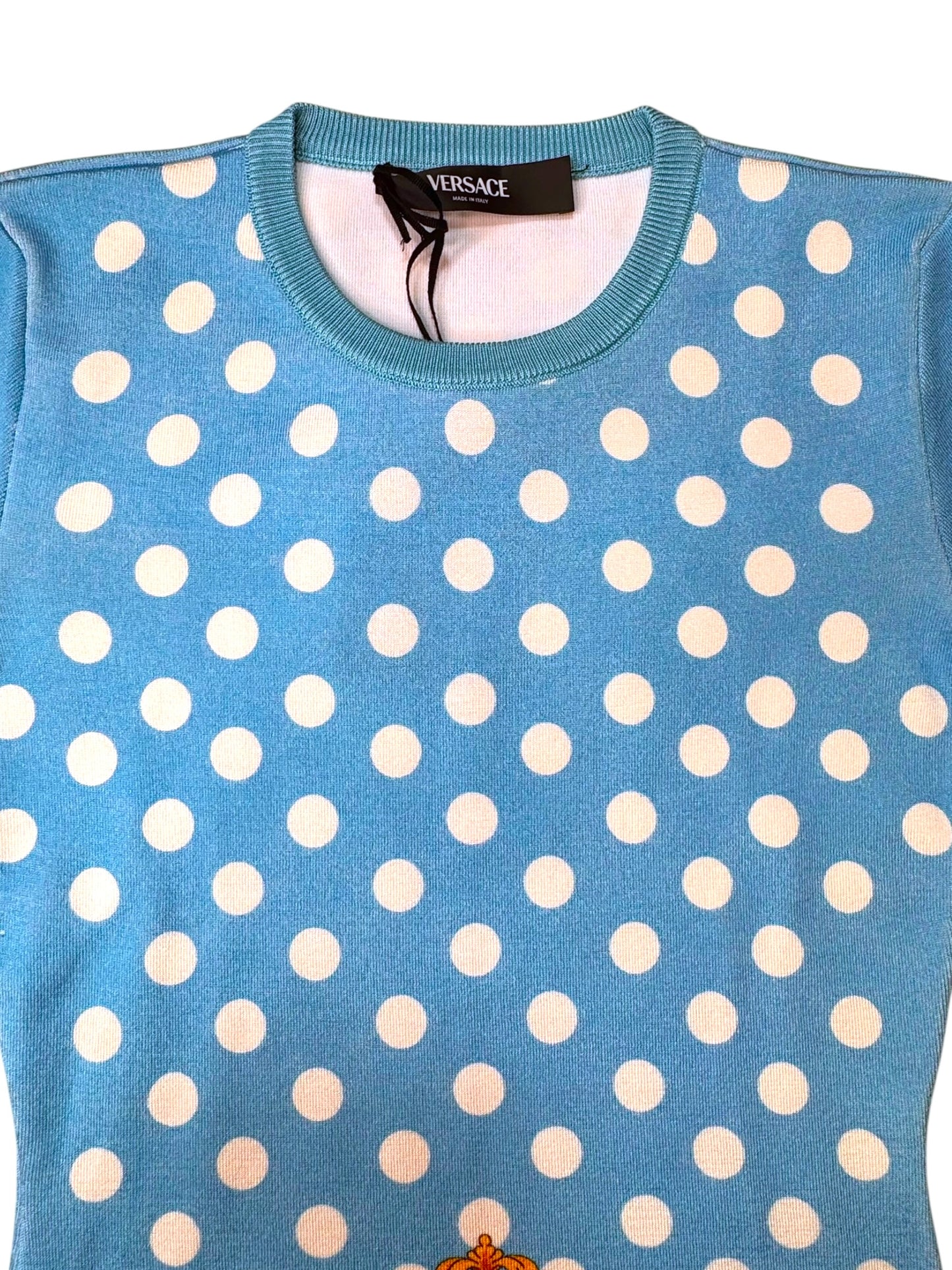 Maglia Versace Pois Medusa Barocco Seta Made in Italy Taglia 36 — foto 2