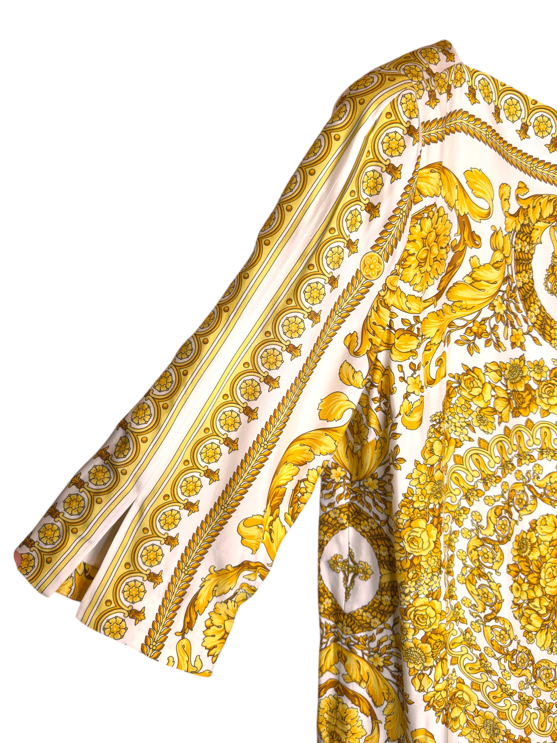 Versace abito corto stampa barocca oro viscosa Made in Italy nuovo — foto 4