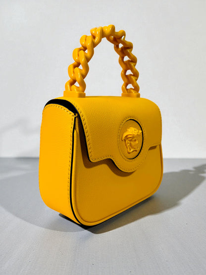 Versace La Medusa Mini Bag Gialla in Pelle