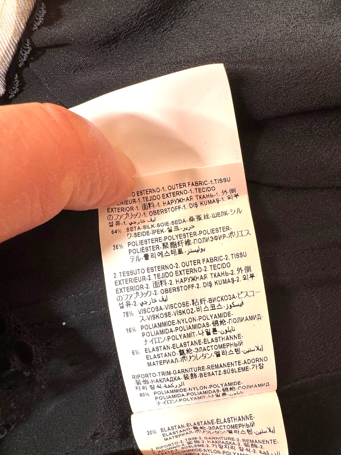 Versace Bra Top in Seta Twill Holiday Print con Pizzo Nero Made in Italy