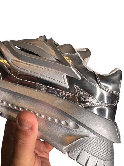 Versace Odissea Sneakers Argento Laminato Medusa - taglia 44 - *difetto