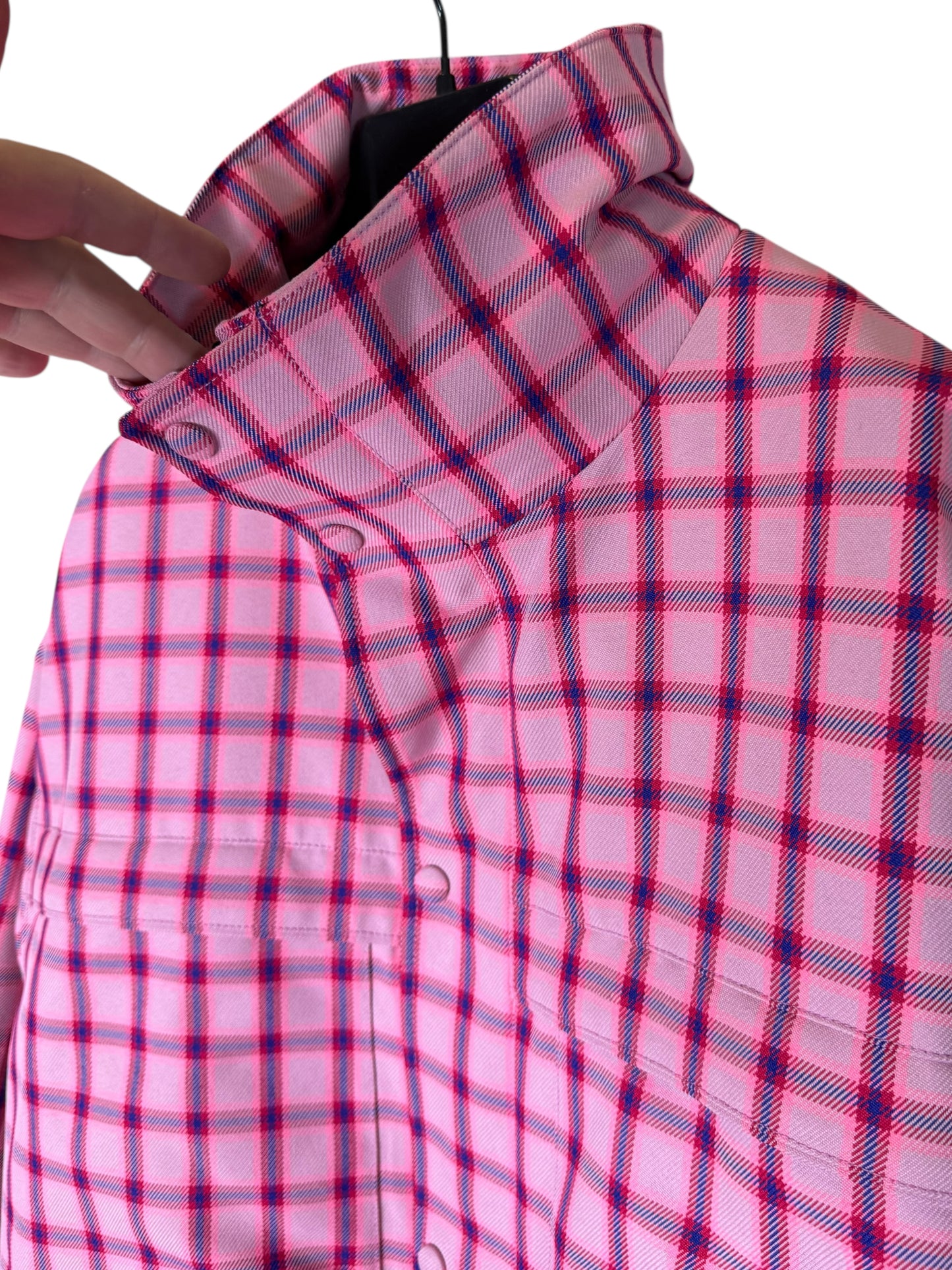 Versace giacca a quadri rosa con cappuccio