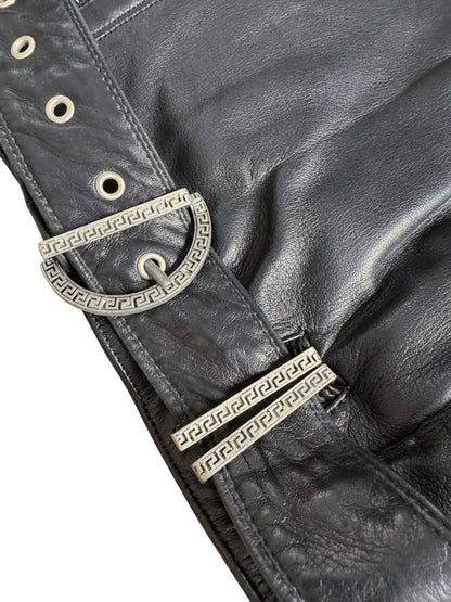 Gianni Versace SS 1994 biker jacket in pelle nera con dettagli Medusa tg 44 — foto 7