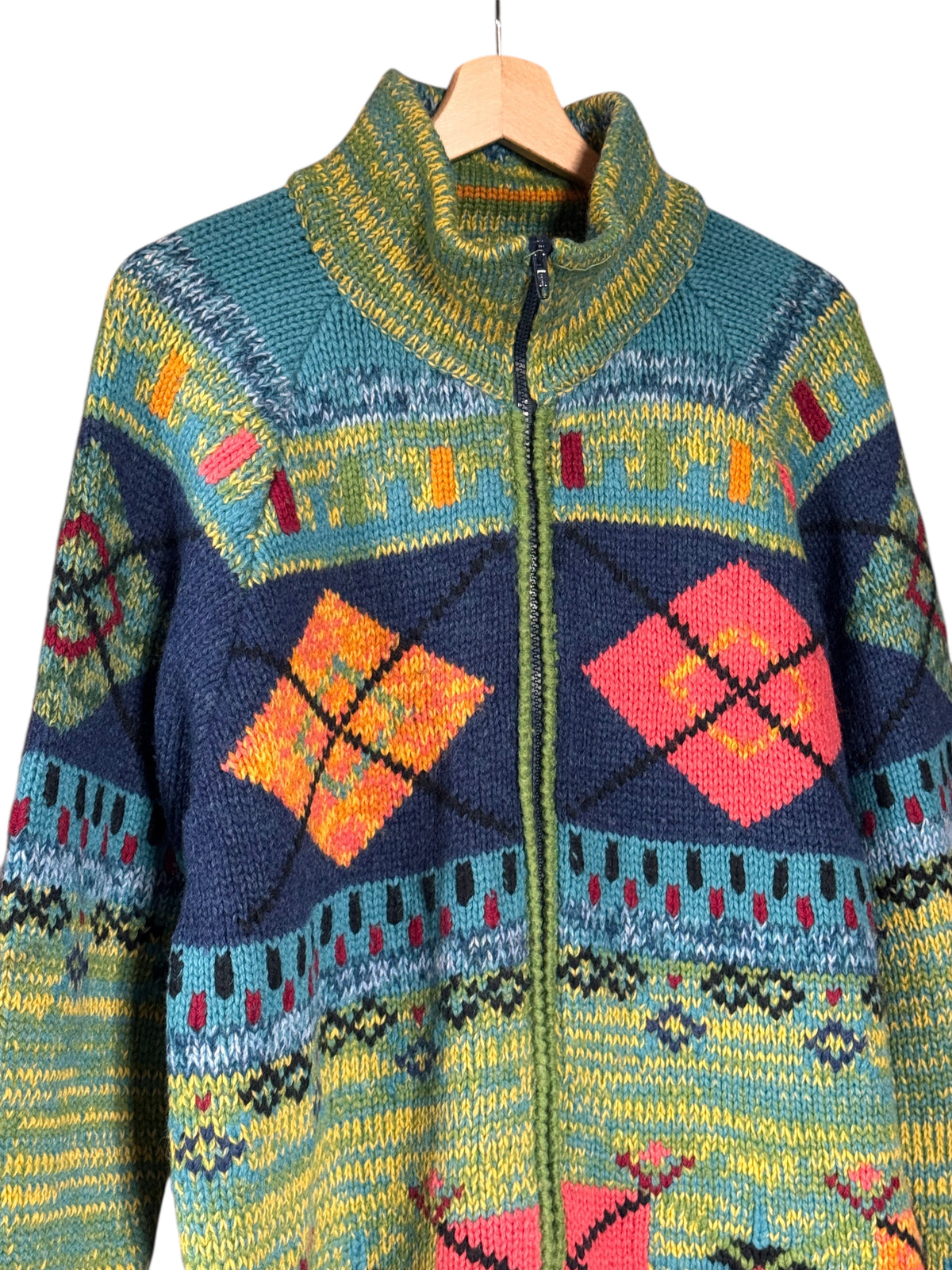 Cardigan Knitwear S. Moritz Vintage 100% Shetland – Zip — foto 3
