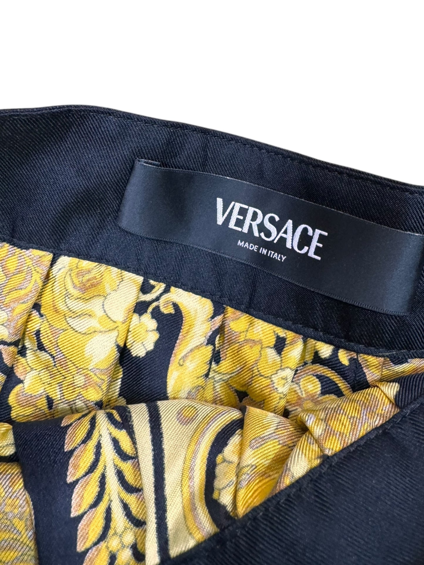 Gonna Versace seta twill stampa barocco oro taglia 38 Medusa — foto 4