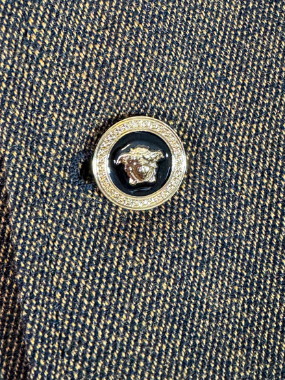 Versace Cappotto Uomo Marrone con Dettagli Medusa Taglia 48 IT – Nuovo.