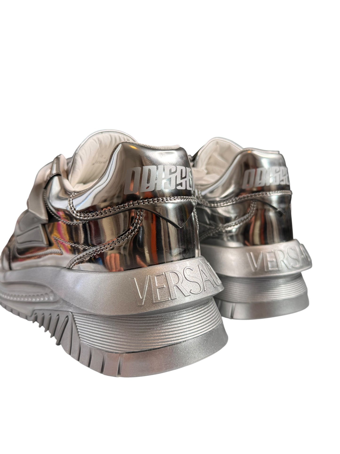 Versace Odissea Sneakers Argento Laminato Medusa - taglia 44 - *difetto
