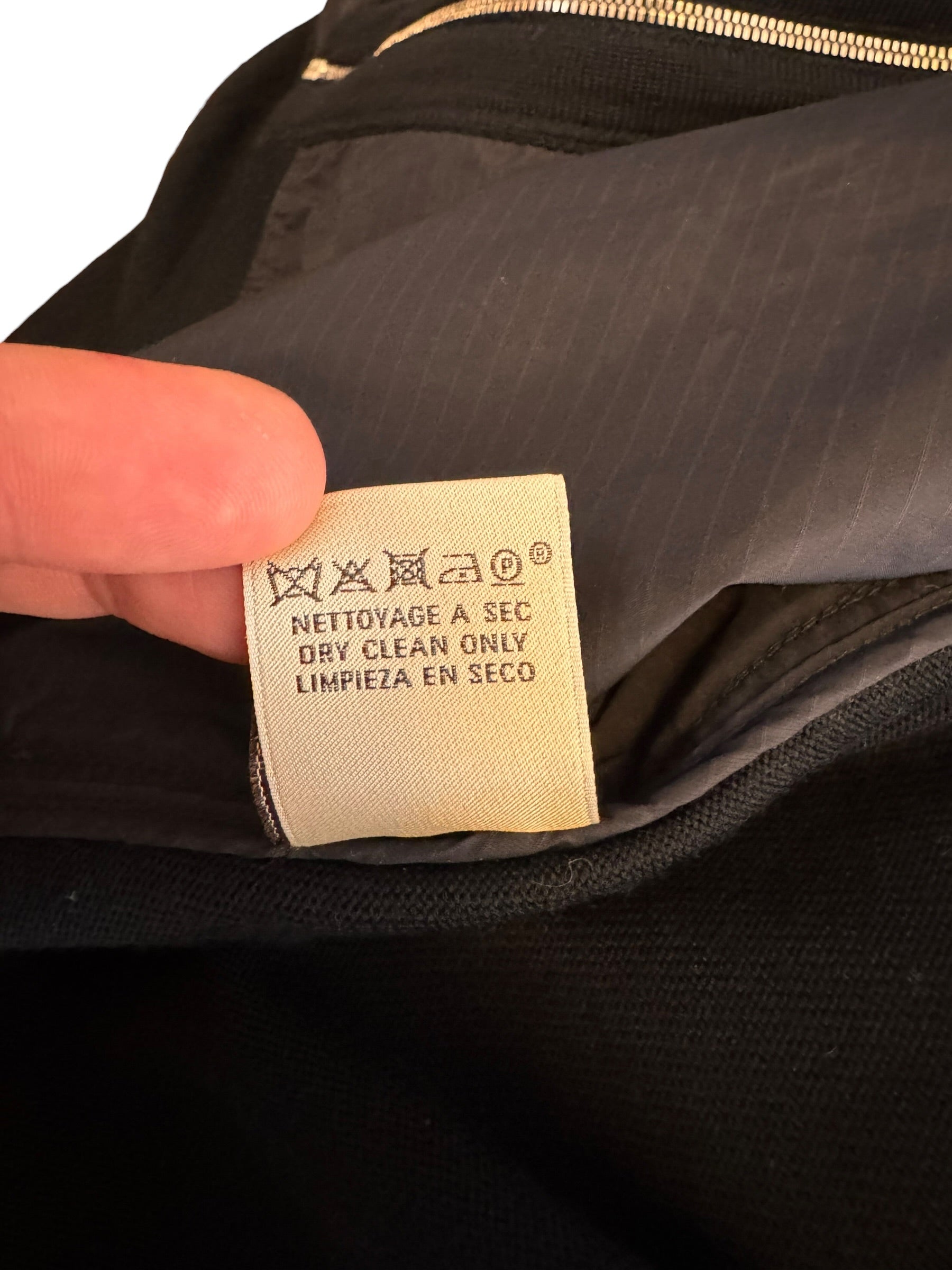 Hermès giacca con cappuccio lana e inserti tessuto tecnico nera zip frontale S — foto 13