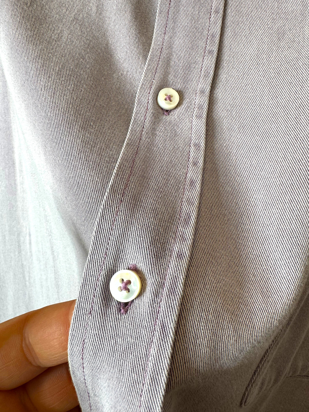 Loro Piana Camicia Uomo Cotone Soft Grigio L/XL – Bottoni Madreperla — foto 6