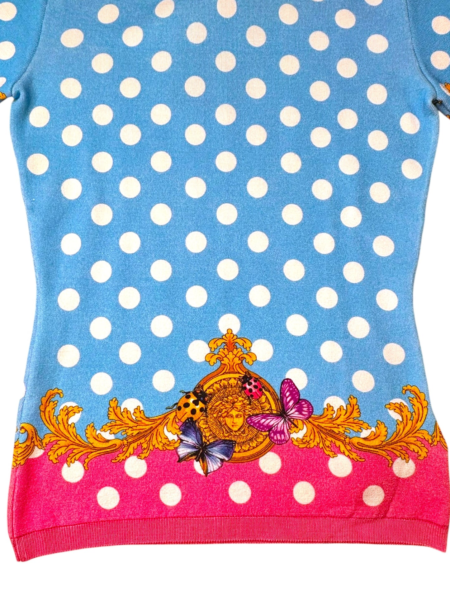 Maglia Versace Pois Medusa Barocco Seta Made in Italy Taglia 36 — foto 3