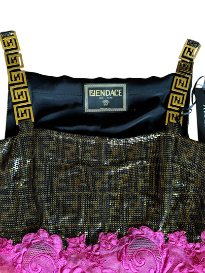 Fendace Top In Maglia Metallica Versace - Fendi