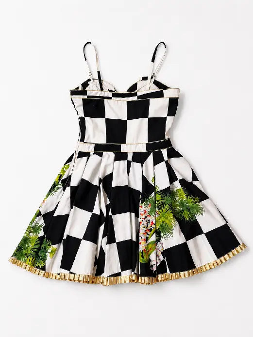 Versace Couture abito donna scacchi floreale Made in Italy — foto 2