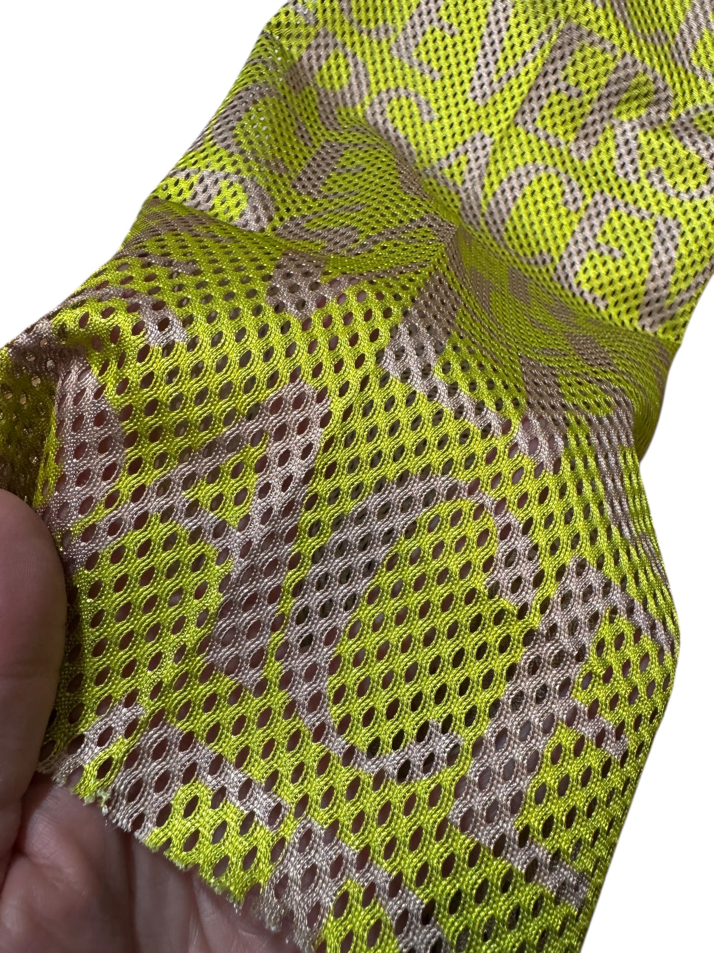 Pantaloni Versace logo all over mesh giallo IT 48 nuovi