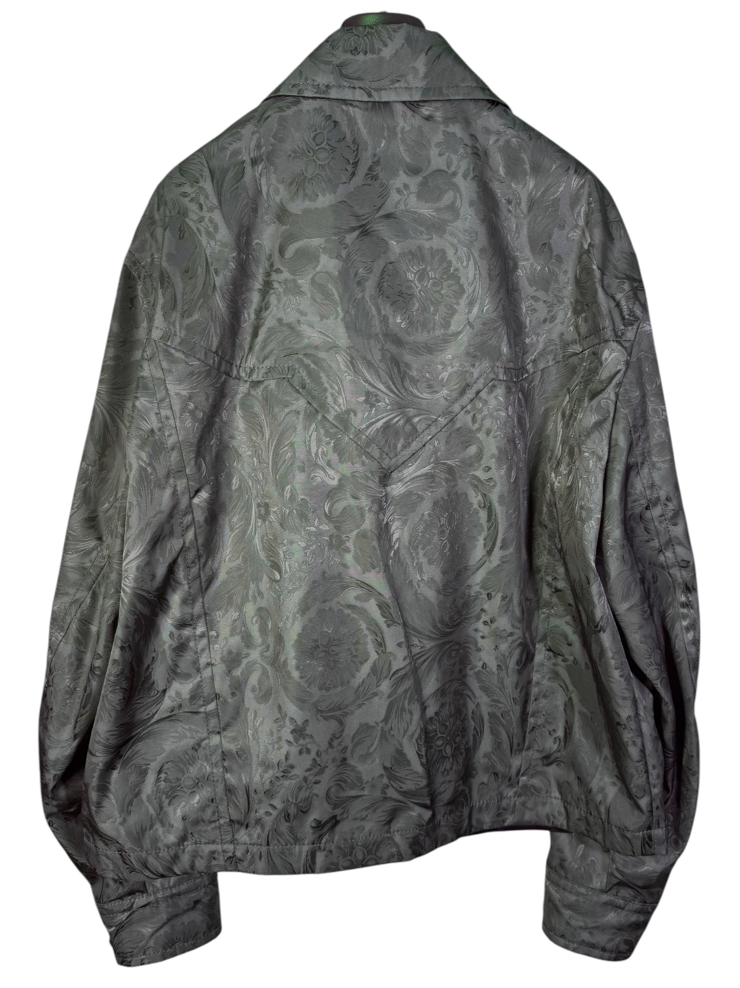 Versace Giacca Uomo Verde Jacquard Baroque con Dettaglio Medusa Taglia 48.