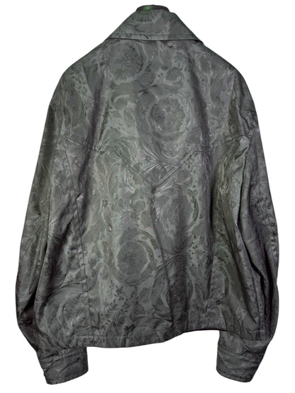 Versace Giacca Uomo Verde Jacquard Baroque con Dettaglio Medusa Taglia 48.