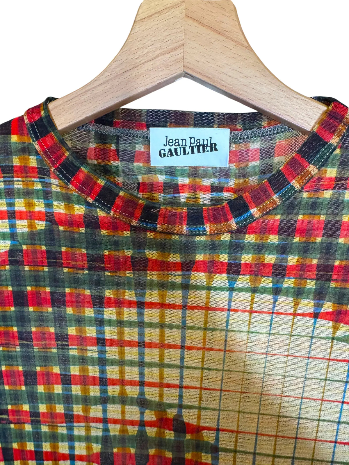 Jean Paul Gaultier abito mesh tartan trasparente Made in Italy — foto 6