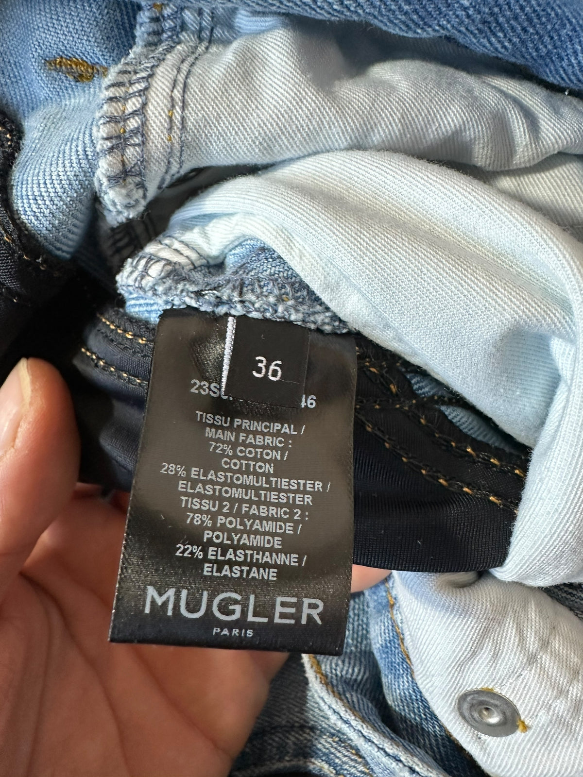 Mugler jeans con inserti — foto 8