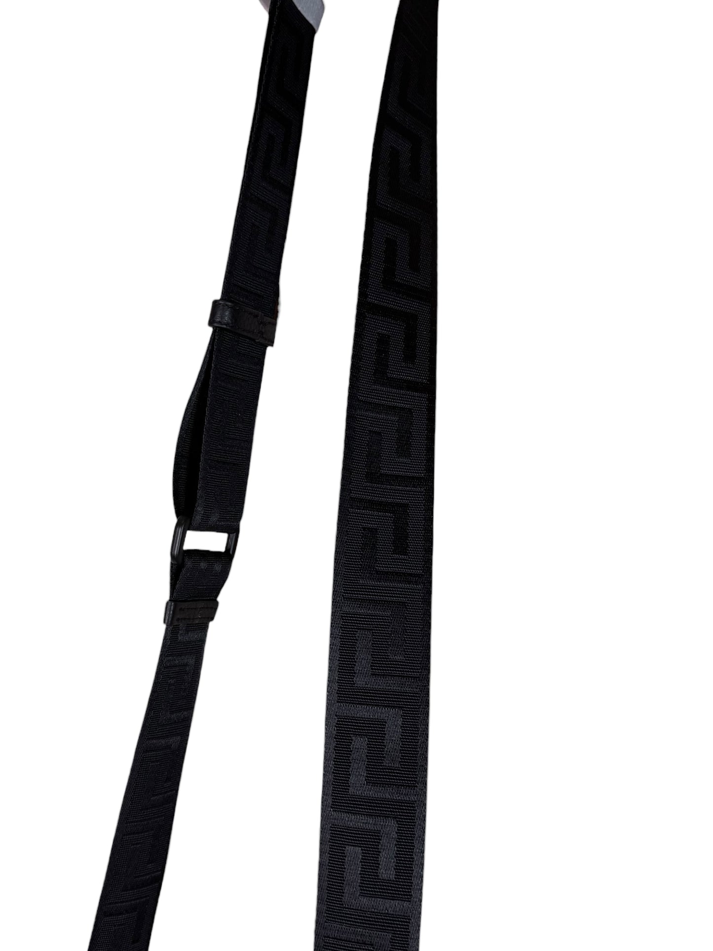 Borsa a tracolla Versace in pelle nera con Medusa dorata