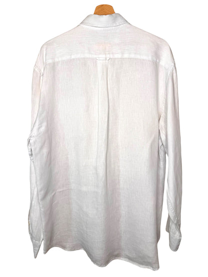 Camicia Barbour uomo XL in lino 100% bianca Made in Portugal