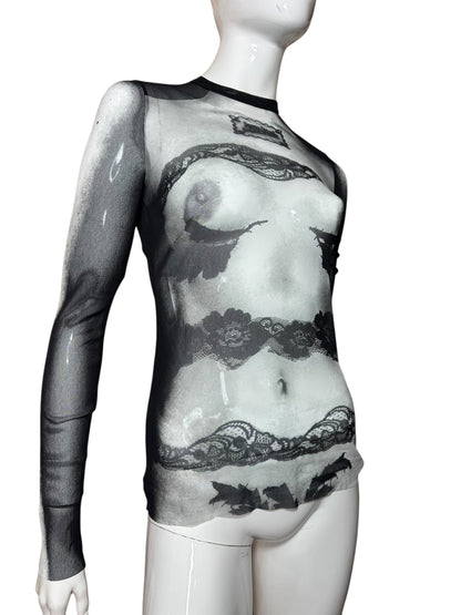 Jean Paul Gaultier top stampato (M)