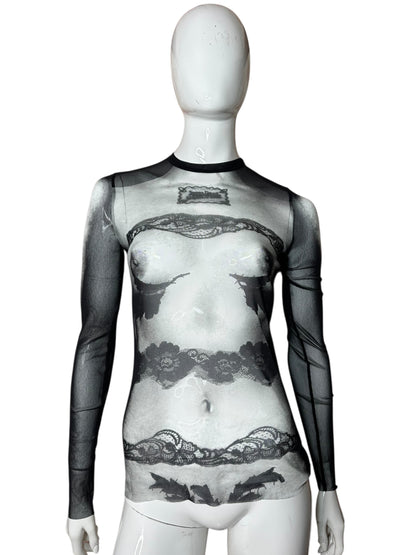 Jean Paul Gaultier top stampato (M)
